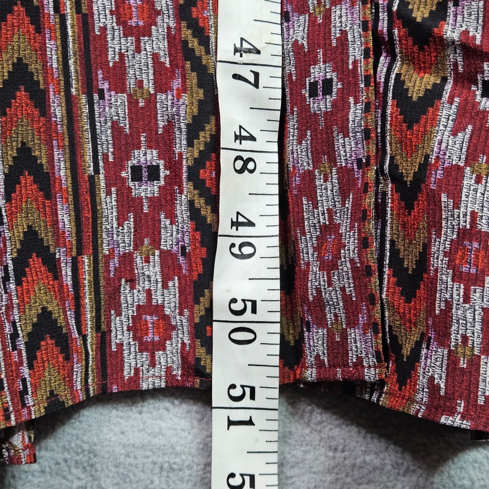 Lafayette 148 New York Silk Ikat Stripe Midi Dress Red Orange Geometric Size 16 - Picture 7 of 12